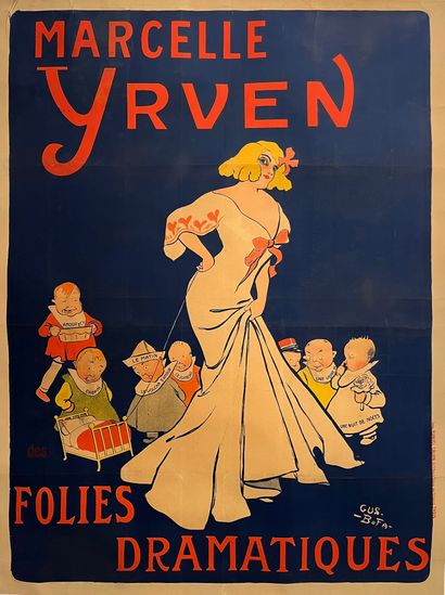 BOFA Gus Marcelle Yrven des Folies Dramatiques. Circa 1910. Affiche lithographique....
