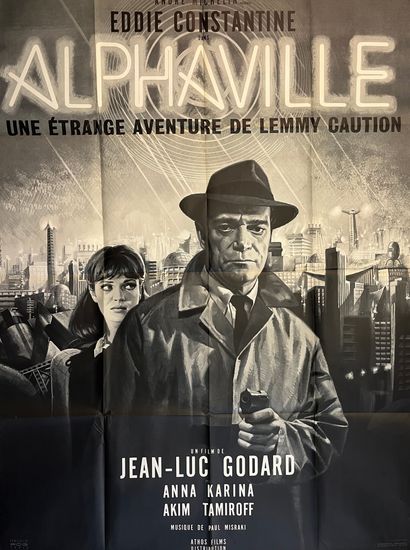 null ALPHAVILLE Jean-Luc Godard. 1965. 120x160 cm. Affiche française. Jean Mascii....