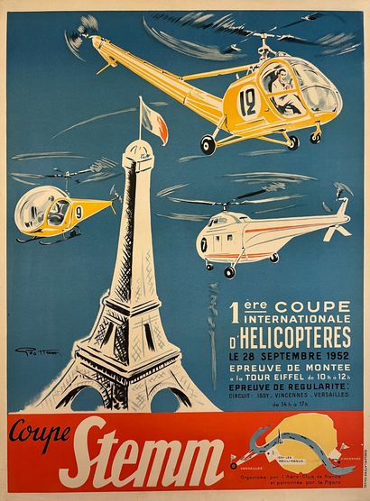 GEO HAM (Georges Hamel dit) 1ere coupe internationale d'hélicoptères. Coupe Stemm...