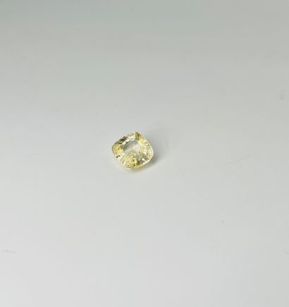 null Cushion yellow sapphire weighing 4.21 cts. (chips on the table) Accompanied...
