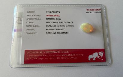 null 
*

Oval Opal weighing 2.99 cts - Probable provenance ETHIOPIA - Unheated -...