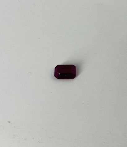 null Rectangular cut ruby weighing 2.27 cts. With its IGI certificate.