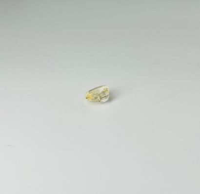 null Cushion yellow sapphire weighing 4.21 cts. (chips on the table) Accompanied...