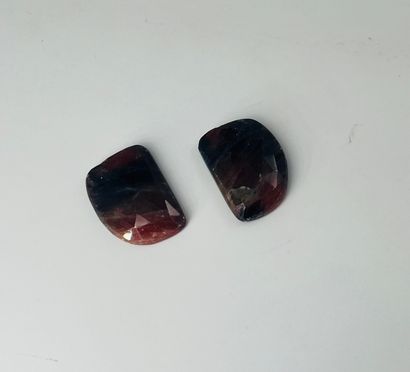 null Lot of 2 faceted gemstones. Weight : 16.4 g.