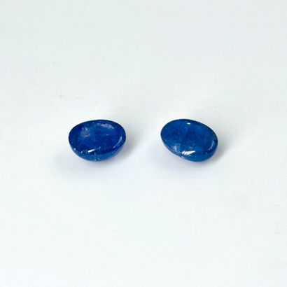 Lot of two tanzanite cabochons weighing 16.74...
