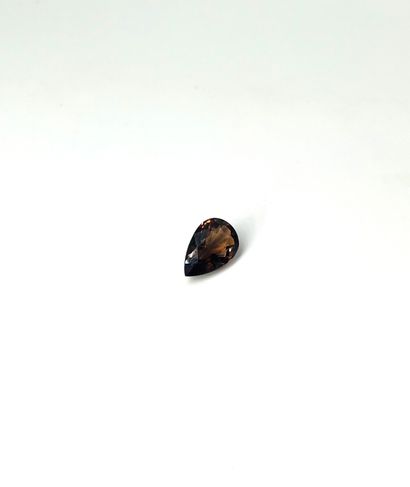 null Tourmaline taille poire pesant 3,23 cts  Dimensions : 0.8 x 1.2 cm