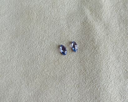 null Paire de tanzanites taille marquise pesant 1.26 cts total - Provenance TANZANIE....