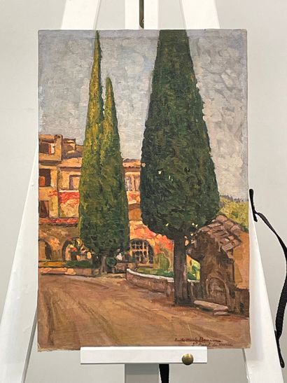 null "St Paul de Vence" - Emile Marie Beaume 

Oil on canvas (glued on wood), signed...