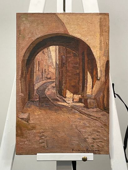 null "Alley in St Paul de Vence" - Emile Marie Beaume 

Oil on canvas (glued on wood),...