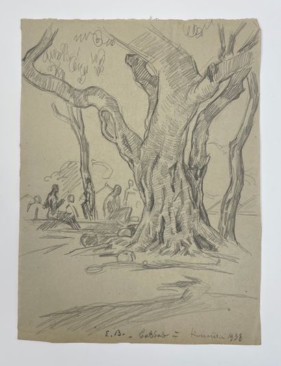 null "Baobab à Koumra, 1938" - Émile Marie Beaume 

Dessin à la mine de plomb sur...