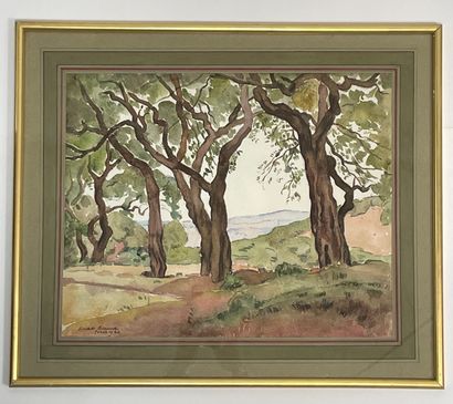 null "Corsica 1962" - Emile Marie Beaume 

Watercolor on Canson, framed under glass,...