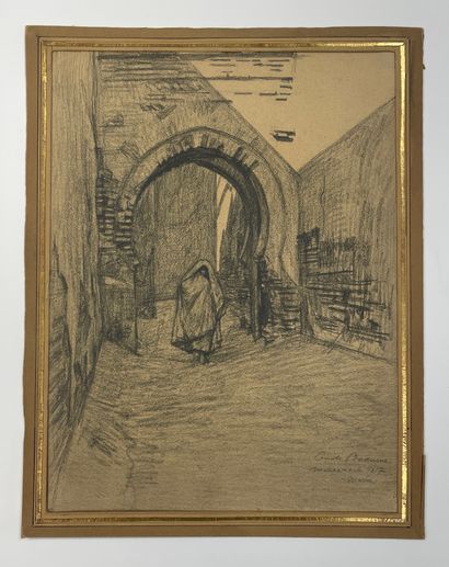 null "Marrakech, 1917, Maroc" - Émile Marie Beaume 

Dessin au fusain sur papier...