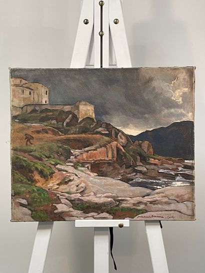 null "Corsica" - Emile Marie Beaume 

Oil on canvas, signed and titled in the lower...