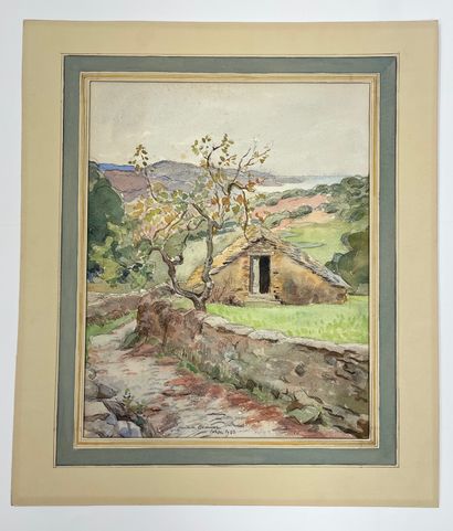 null "Corsica 1962" - Emile Marie Beaume 

Watercolor on Canson, under marie-louise,...