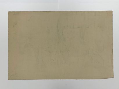null "Corse, 1949" - Émile Marie Beaume 

Dessin au fusain sur papier ingres, signé...