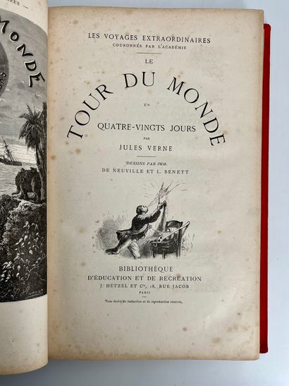 Jules Verne. Le tour du monde en 80 jours. Le docteur Ox.
Ill. par de Neuville et...
