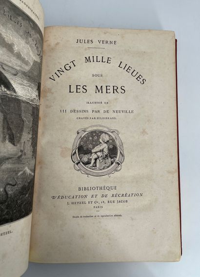 Jules Verne. Vingt mille lieues sous les mers 111 ill. par de Neuville. Paris, Bibliothèque...