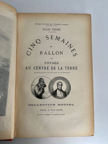 Jules Verne. # Cinq semaines en ballon / Voyage au centre de la Terre.
Ill. par Riou...