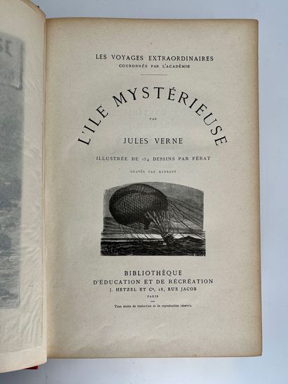 Jules Verne. The mysterious island.
Ill. by Férat. Paris, Bibliothèque d'éducation...