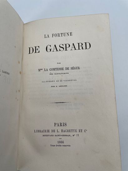 Comtesse de Ségur. La fortune de Gaspard.
32 vignettes par Gerlier. Paris, Hachette....