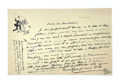 GUILLAUME Albert Lettre autographe signée adressée à Georges COURTELINE, le remerciant...