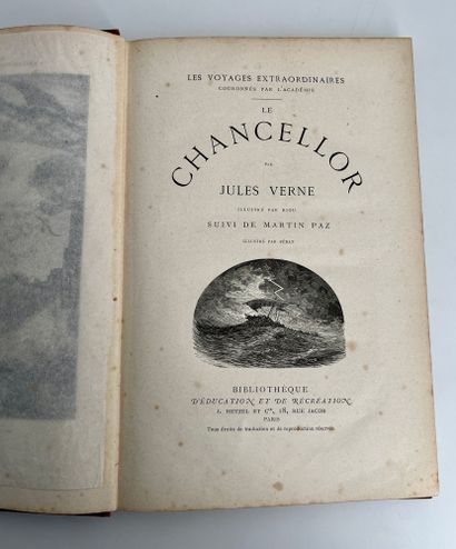 Jules Verne. Le Chancellor / Martin Paz.
Ill par Riou et Férat. Paris, Bibliothèque...