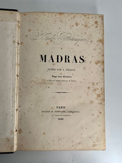 (Caunter, John Hobart) ; Urbain, Auguste (traduction). # L'inde pittoresque. Madras.
22...