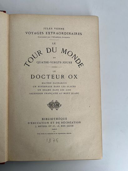 Jules Verne. Le tour du monde en 80 jours. Le docteur Ox.
Ill. par de Neuville et...