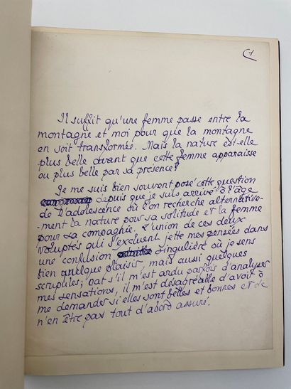 LOUYS Pierre La maison sur le Nil. Manuscrit original de 32 pages in-8 à l'encre...