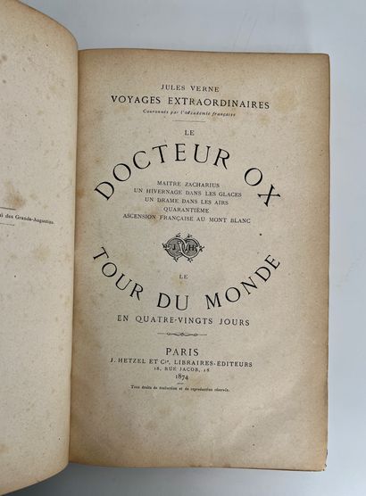 Jules Verne. Le docteur Ox / Le tour du monde en 80 jours.
Ill. par Bertrand, Froelich,...