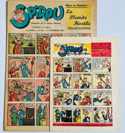 null Spirou 1946年第0期：《Spirou》报纸的极好的小广告，附有相同封面的原刊（1946年11月14日第448号）。非常罕见的一套，状态非常好...