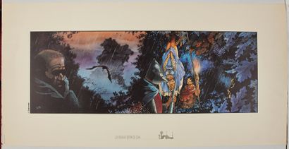 Bourgeon * Sérigraphie/Offset : Compagnons du crépuscule (100 x 50 cm) signée. Très...