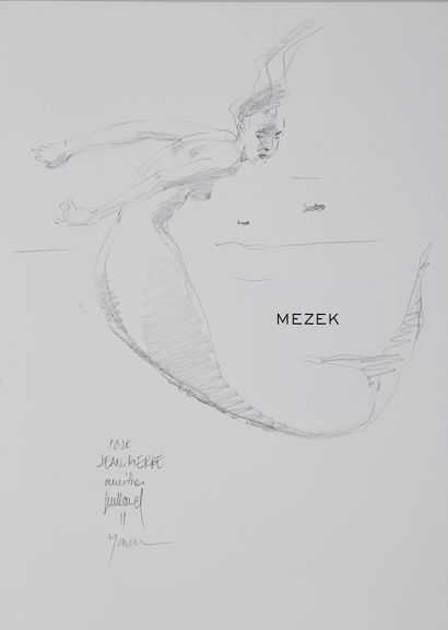 Juillard * Dedication: Mezek. First edition with a drawing of a mermaid. Near mint...