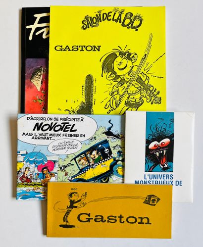 Franquin 一套5本相册：Cauchemarrant（EO），Gaston Salon de la BD（编号171/300），Novotel，Gaston...