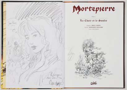 Aouamri * Ensemble de 3 dédicaces : Mortepierre 1, 3, 4 agrémentés de superbes dessins...