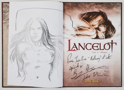 Alexe * Set of 3 dedications: Lancelot 1, 2, 3 decorated with drawings of naked women....