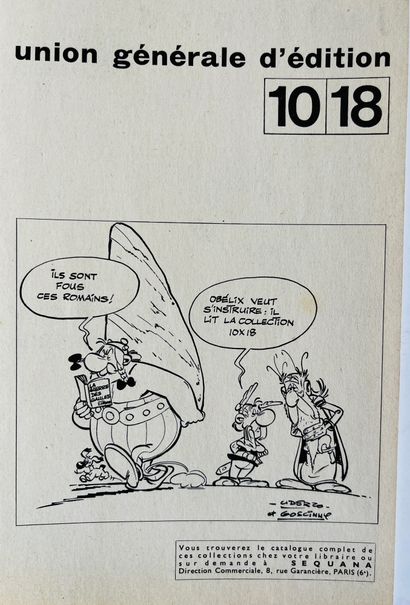null Asterix - 广告：为10/18版出版的罕见而精美的广告（20.5 x 13.3厘米）。来自60年代。非常接近于新的状态。