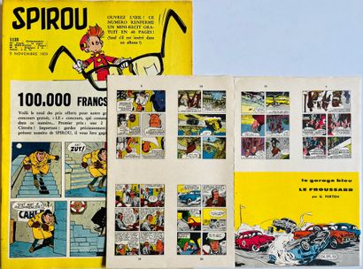 null 小型故事《Le garage bleu》：极好的小册子（未装裱），附有其原始小册子（1959年11月5日第1125号）。非常罕见的一套，状态非常好。