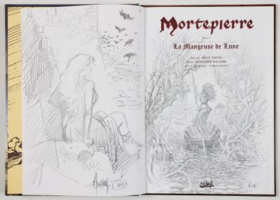 Aouamri * Ensemble de 3 dédicaces : Mortepierre 1, 3, 4 agrémentés de superbes dessins...