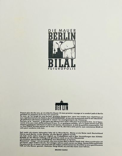 Bilal Die Mauer Berlin : Portfolio comprenant uniquement 7 sérigraphies + 2 planches...