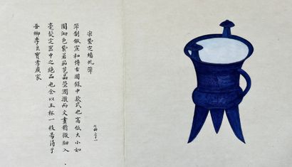 CHINE - XIXe siècle Description illustrée des porcelaines de différentes dynasties...