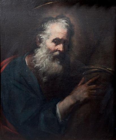 Girolamo TROPPA (Rochetta Sabina 1636-Rome 1710) «Saint André» Huile sur toile. 88,5...