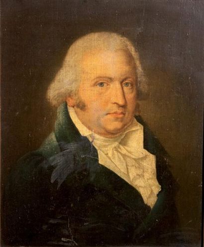 ECOLE FRANCAISE, vers 1830 «Portrait d'homme à la cravate blanche» Huile sur toile....