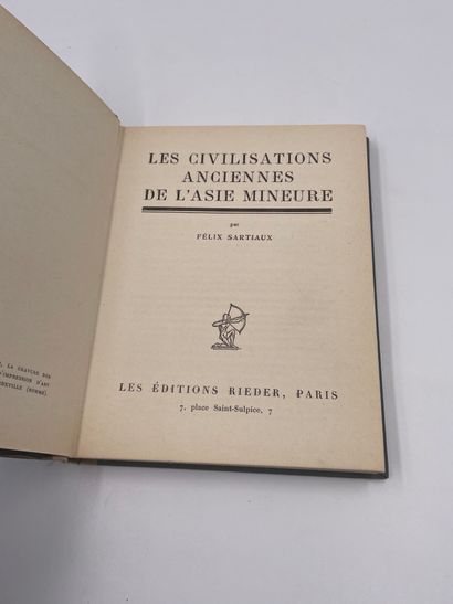 null 1 Volume : "Les Civilisations Anciennes de l'Asie Mineure", Félix Sartiaux,...