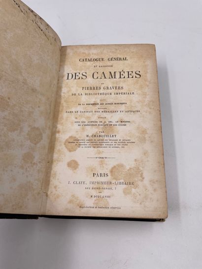 null 1 Volume : "Catalogue Général et Raisonné des Camées et Pierres Gravées de la...