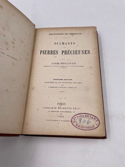 null 1 Volume : "Diamants et Pierres Précieuses", Louis Dieulafait, Bibliothèque...