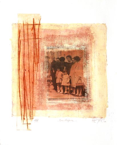 HEYART Sylvie Brin d'enfance / Wax painting and etching on paper / Numbered 1 on...