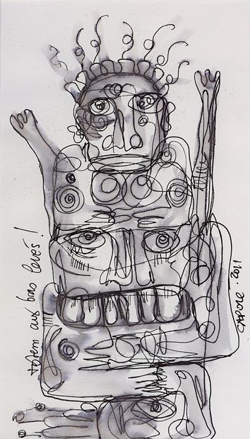 CADORÉ Delphine Mutant / Mixed media on paper / Signed and dated 
Signed and dated...