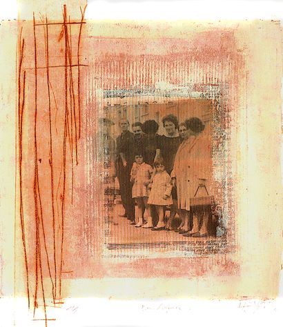HEYART Sylvie Brin d'enfance / Wax painting and etching on paper / Numbered 1 on...
