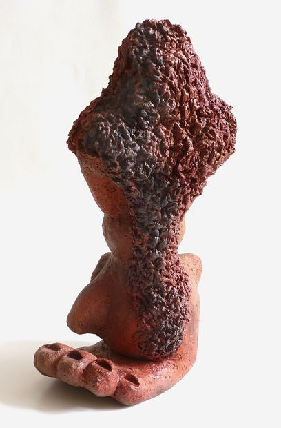 RAÂk Elementals of Eon wood / Raku sculpture / Unique piece / Signed below / 24 x...